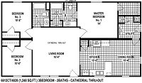 Spring View 6612CT Sectional Mobile Home Floor Plan 6612