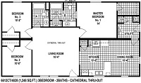 Sectional Mobile Home Floor Plan 6612