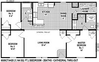 Spring View Select #6609CT Sectional Mobile Home Floor Plan 6609
