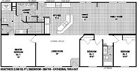 Spring View Select #6834CT Sectional Mobile Home Floor Plan 6834